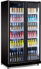 Commercial Supermarket 2 doors Beverage cold drink store refrigerator
