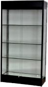 3 layer glass shelves showcase with Aluminum frame